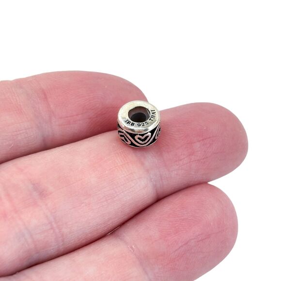 Vintage IBB Thailand Sterling Silver 925 Heart Bead Charm - Picture 1 of 6
